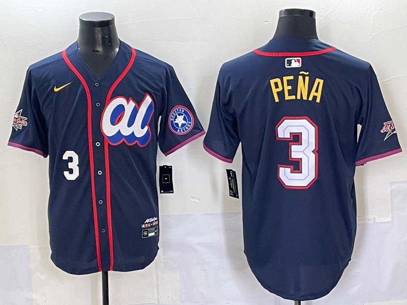 Men 2025 Houston Astros #3 Pena Drak Blue All star Nike MLB Jersey style 8